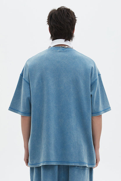 400GSM Double Stitch Washed Tee