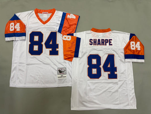 Mens Shannon Sharpe#84 white Denver Broncos Vintage Throwback Jersey