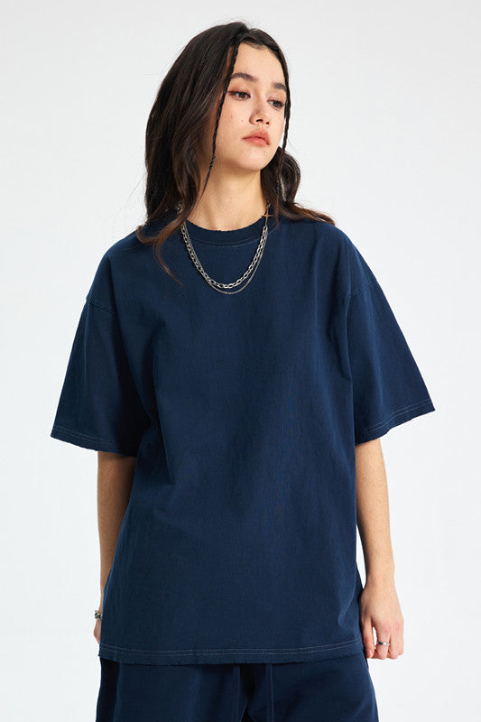 250GSM Distressed Pigment Dyed Washed Tee