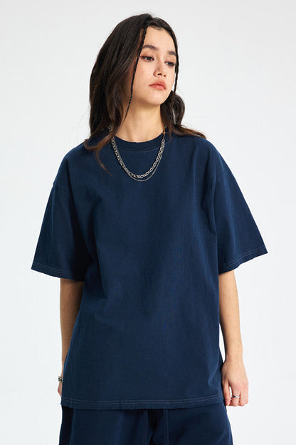 250GSM Distressed Pigment Dyed Washed Tee