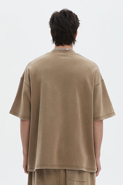 400GSM Double Stitch Washed Tee