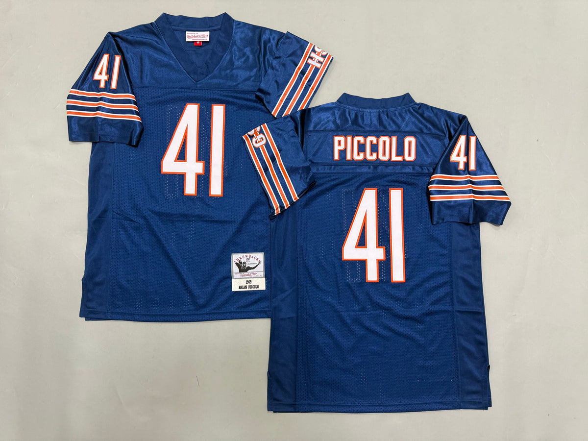 Mens Brian Piccolo #41 Chicago Bears Blue 1969 Vintage Throwback Jersey