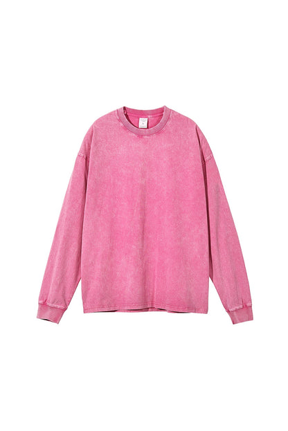 250GSM Vintage Washed Long Sleeve Crew
