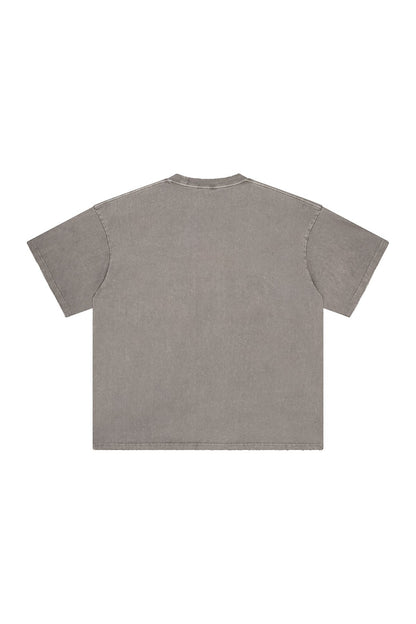 250GSM Distressed Pigment Dyed Washed Tee