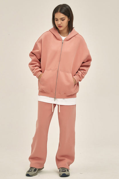 350GSM Solid Color Fleece Zipper Jacket