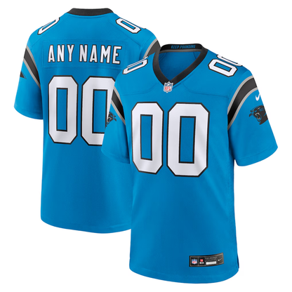 Custom Carolina Panthers Blue Game Jersey