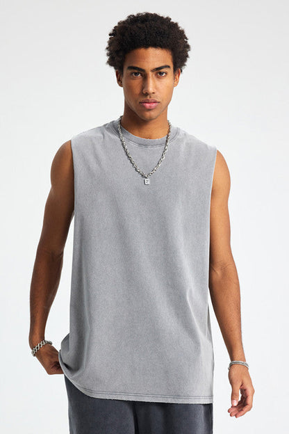 275GSM Distressed Washed Muscle Tee