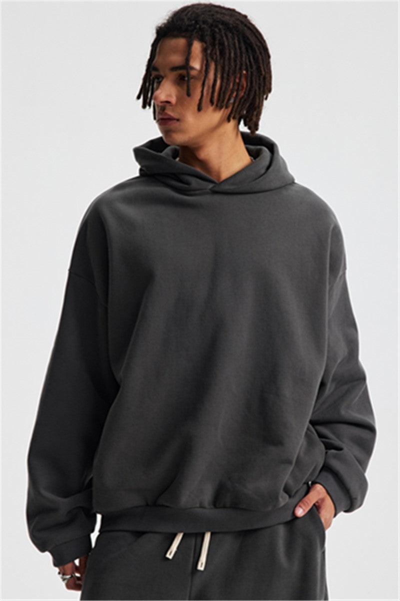 430GSM Boxy Fit Fleece Solid Color Hoodie