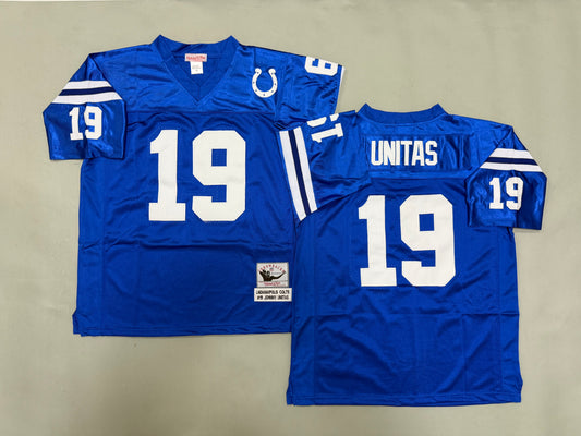 Mens Johnny Unitas#19 Indianapolis Colts Vintage Throwback Jersey