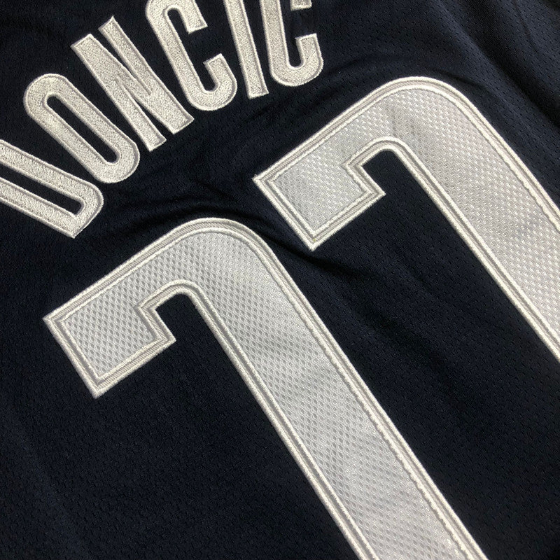 Dallas Mavericks Luka Dončić #77 Dark blue Throwback Jersey - Dense Embroidery
