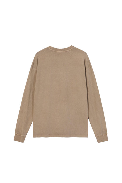 310GSM Pigment Dyed Washed Long Sleeve Crew