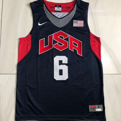 Dream Team 10 LeBron James #6 blue Throwback Jersey - Dense Embroidery
