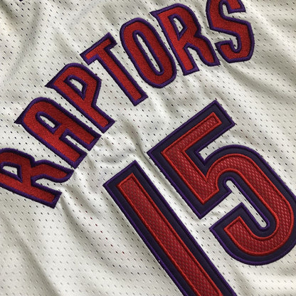 Toronto Raptors Vince Carter #15 White Throwback Jersey - Dense Embroidery