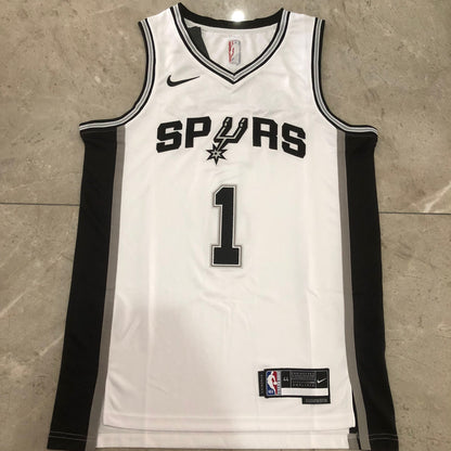 San Antonio Spurs Victor Wembanyama #1 White Throwback Jersey - Dense Embroidery