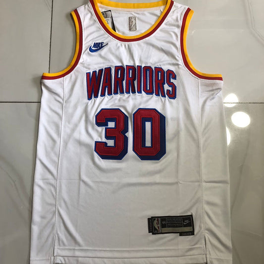 Golden State Warriors Stephen Curry #30 white Throwback Jersey -  Dense Embroidery