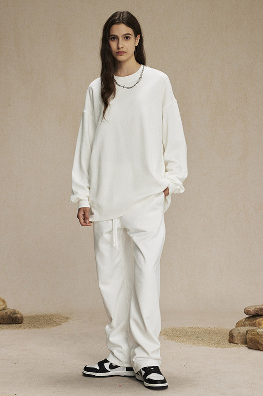 330GSM Waffle Material Long Sleeve Crew