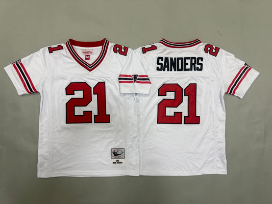 Youth Deion Sanders#21 white Atlanta Falcons Vintage Throwback Jersey