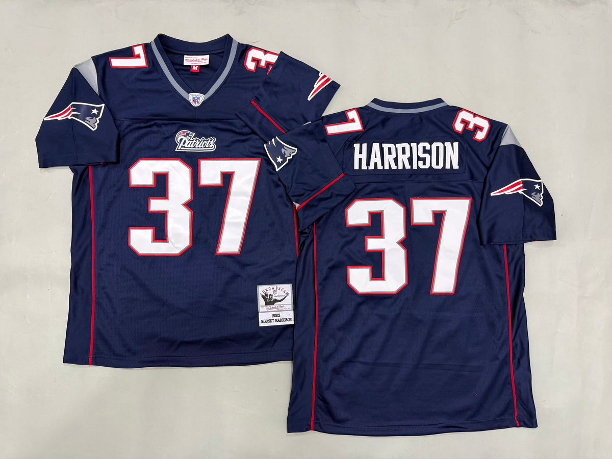 Mens Rodney Harrison#37 New England Patriots Vintage Throwback Jersey