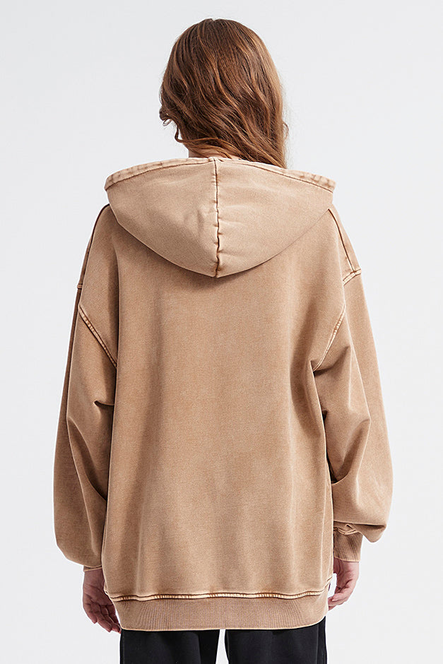 100% Cotton 420GSM Washed Vintage Hoodie
