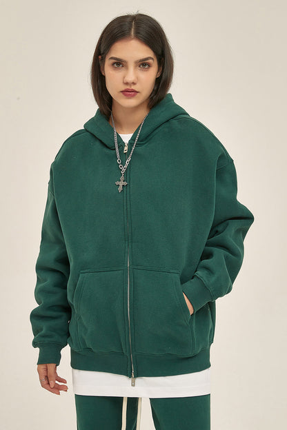 350GSM Solid Color Fleece Zipper Jacket