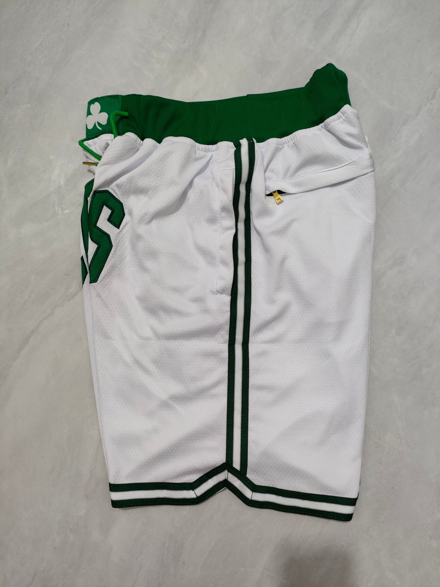 Boston Celtics White Regular Pocket Shorts