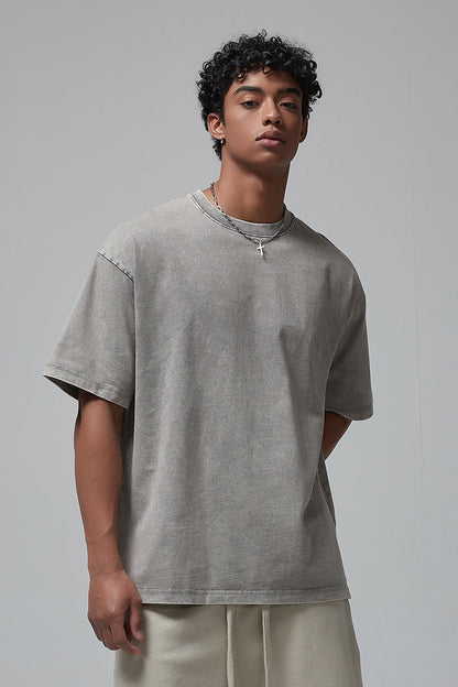 275GSM Double Stitch Sleeve Hem Washed Tee