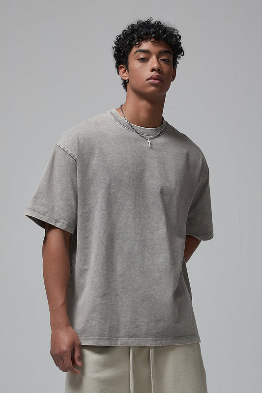 275GSM Double Stitch Sleeve Hem Washed Tee