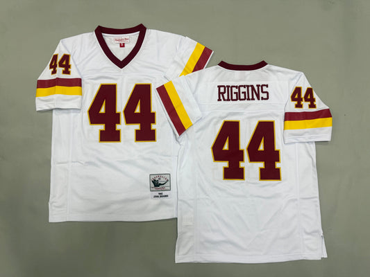 Mens John Riggins#44 white Washington Commanders  Vintage Throwback Jersey