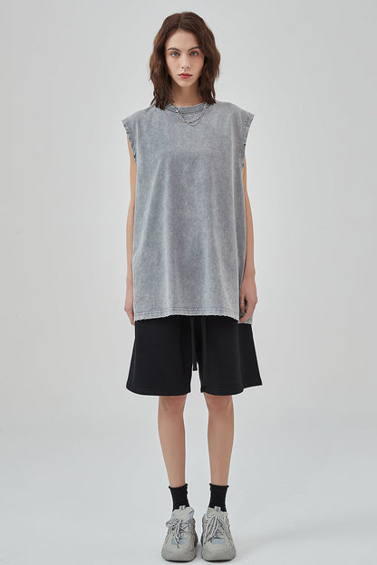 275GSM Distressed Washed Muscle Tee