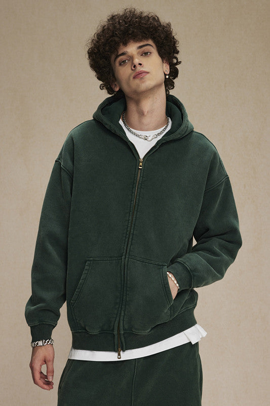 360GSM Washed Fleece Zipper Jacket