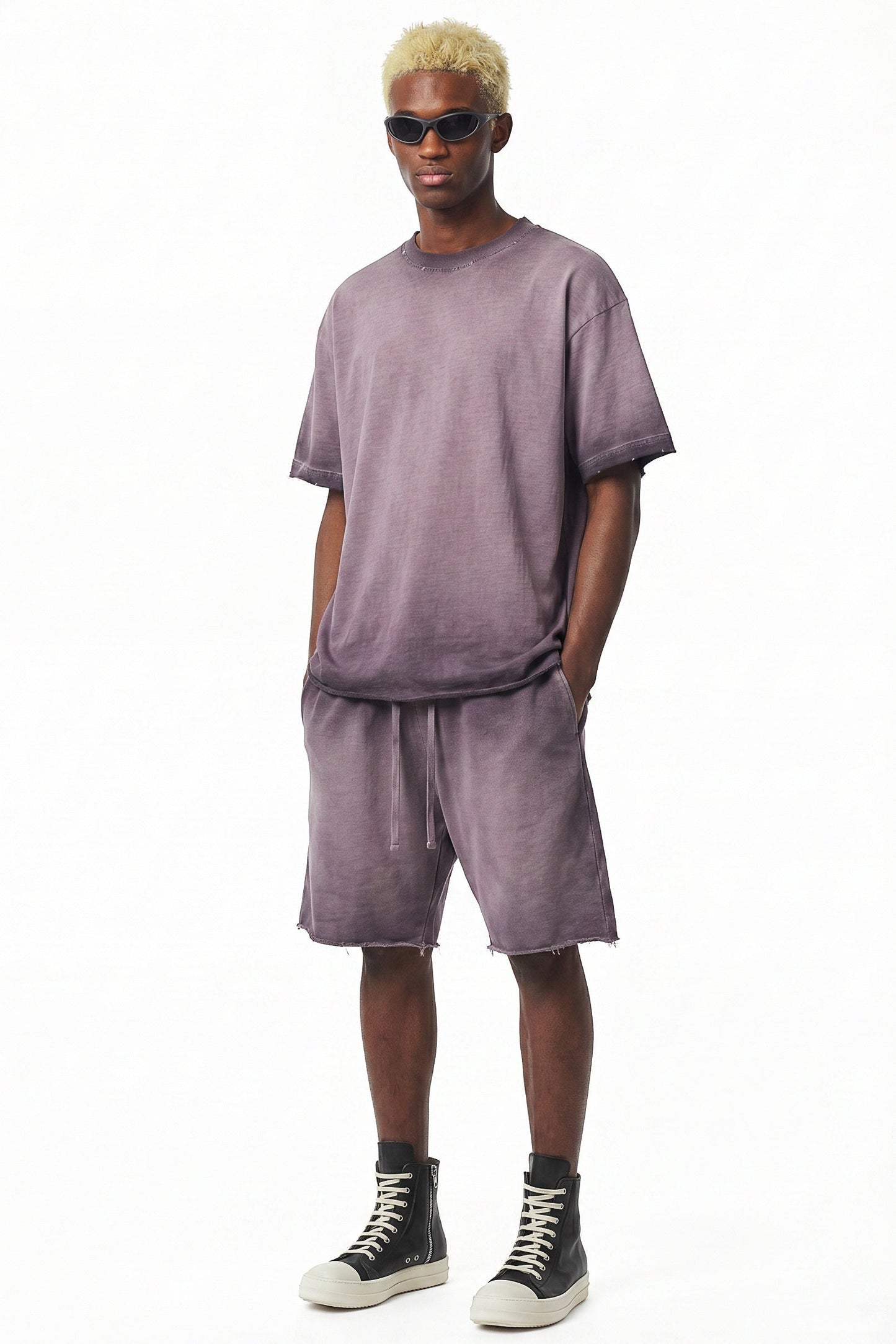 320GSM Distressed Sun Fade Shorts