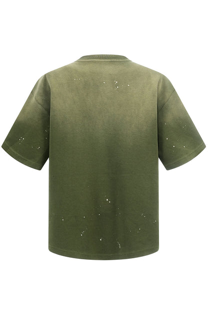 305GSM Ink Splashing Spray Washed Tee