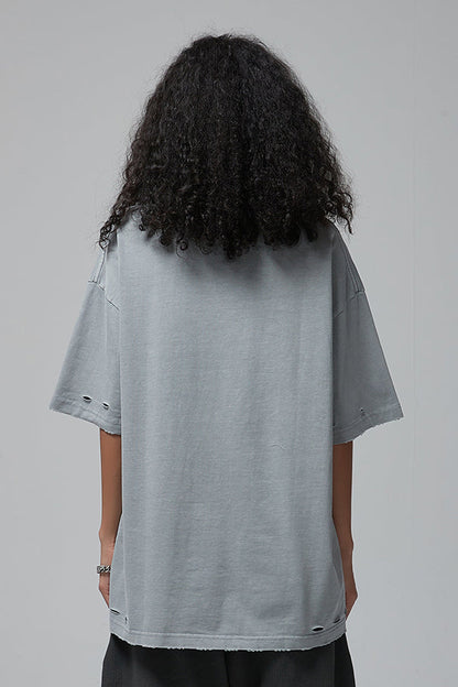 275GSM Distressed Vintage Washed Tee