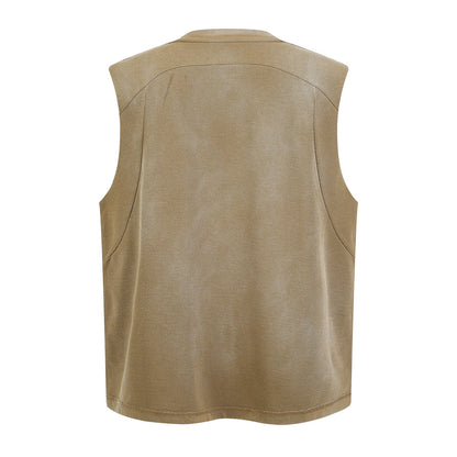 325GSM Sun Fade Waffle Material Muscle Tee
