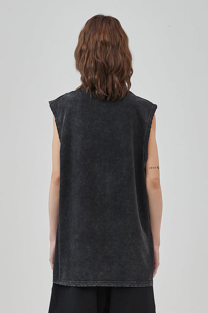 275GSM Distressed Washed Muscle Tee