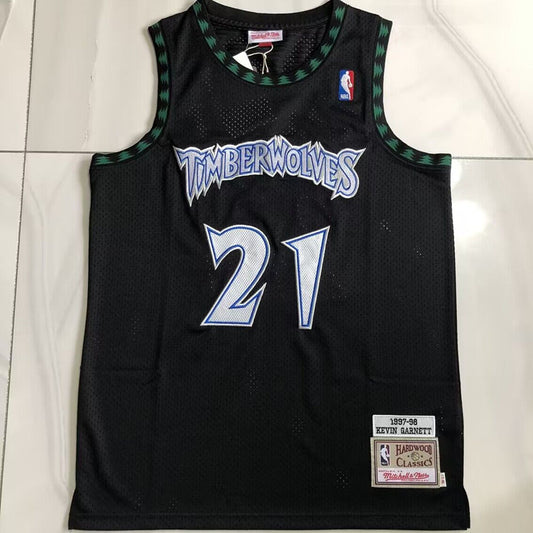 Minnesota Timberwolves Kevin Garnett #21 1997-98 Throwback Jersey Dense Embroidery