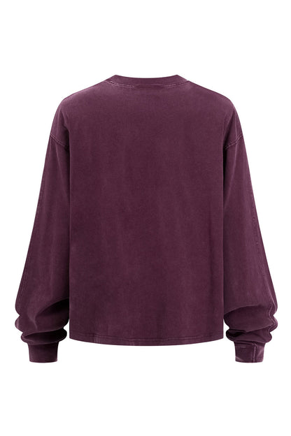 285GSM Contrast Long Sleeve Pigment Dyed Tee