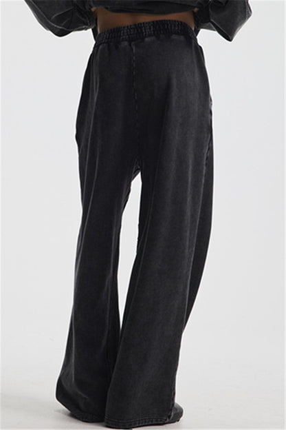 380GSM Wide Leg Washed Sweatpants