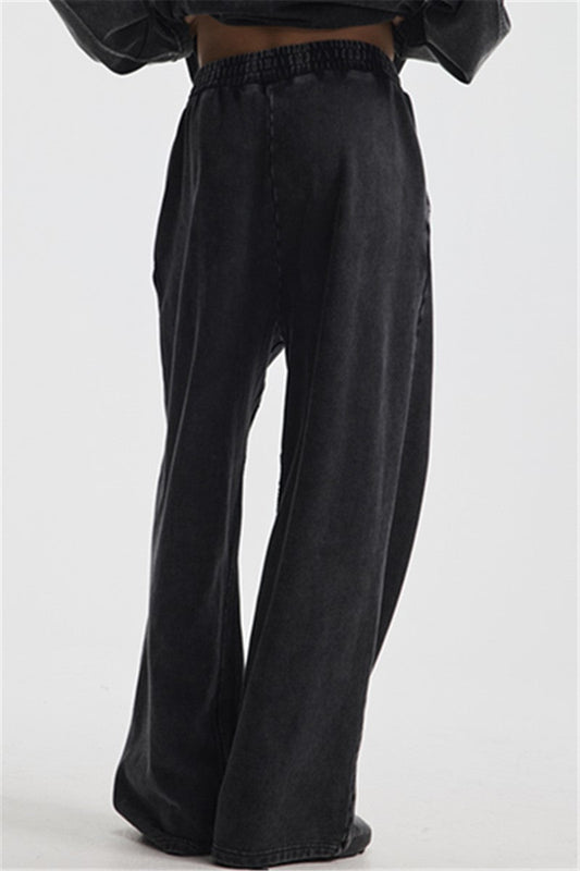 380GSM Wide Leg Washed Sweatpants