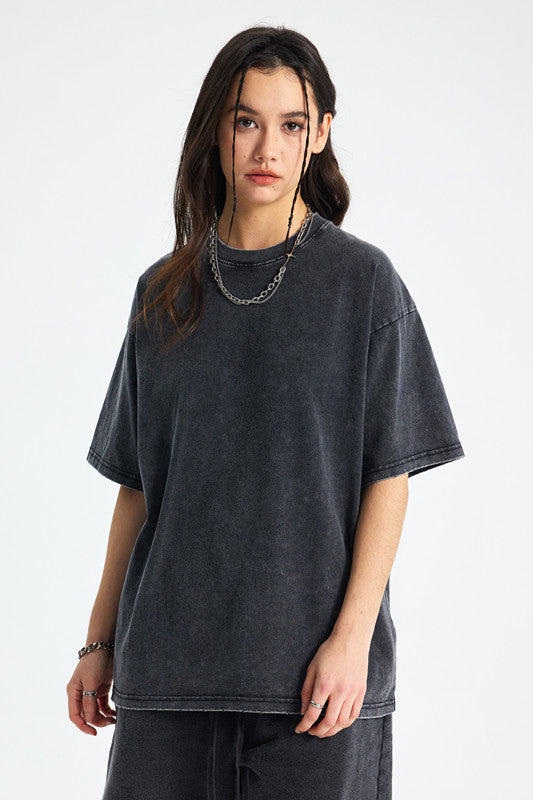 250GSM Distressed Pigment Dyed Washed Tee