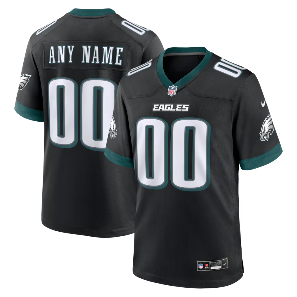 Custom Philadelphia Eagles Black Game Jersey