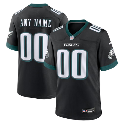 Custom Philadelphia Eagles Black Game Jersey