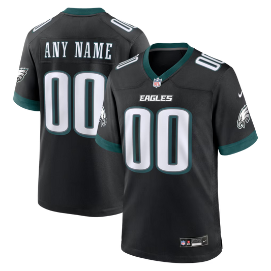 Custom Philadelphia Eagles Black Game Jersey