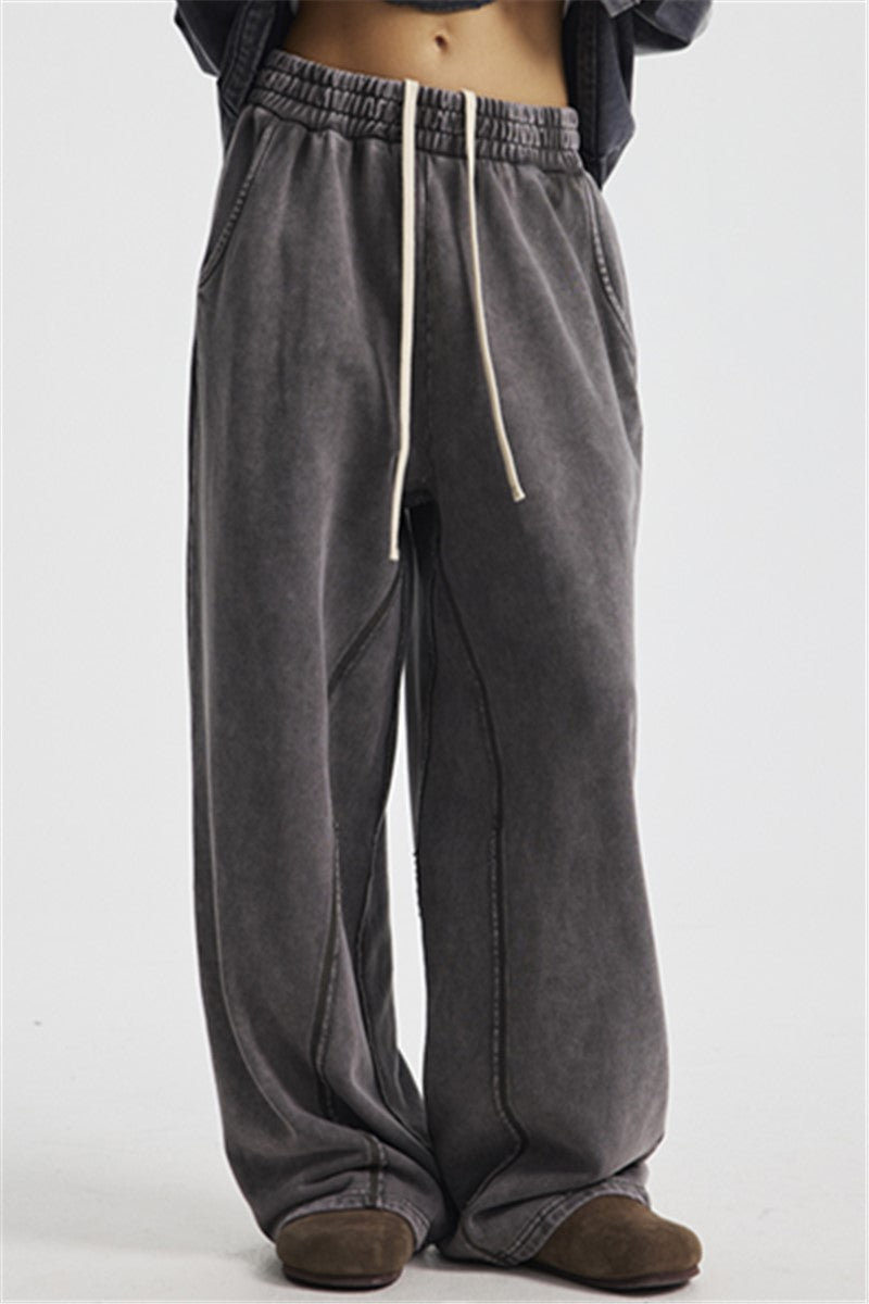 380GSM Wide Leg Washed Sweatpants
