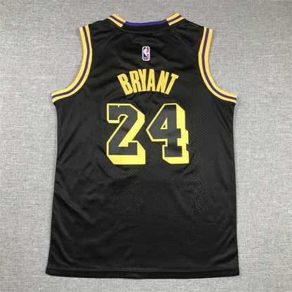 Youth Kobe Bryant Los Angeles Lakers #24  City Edition Black Mamba Embroidered  Jersey