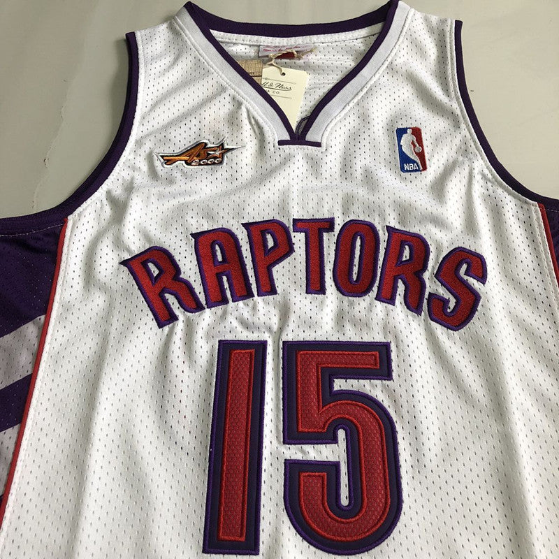 Toronto Raptors Vince Carter #15 White Throwback Jersey - Dense Embroidery