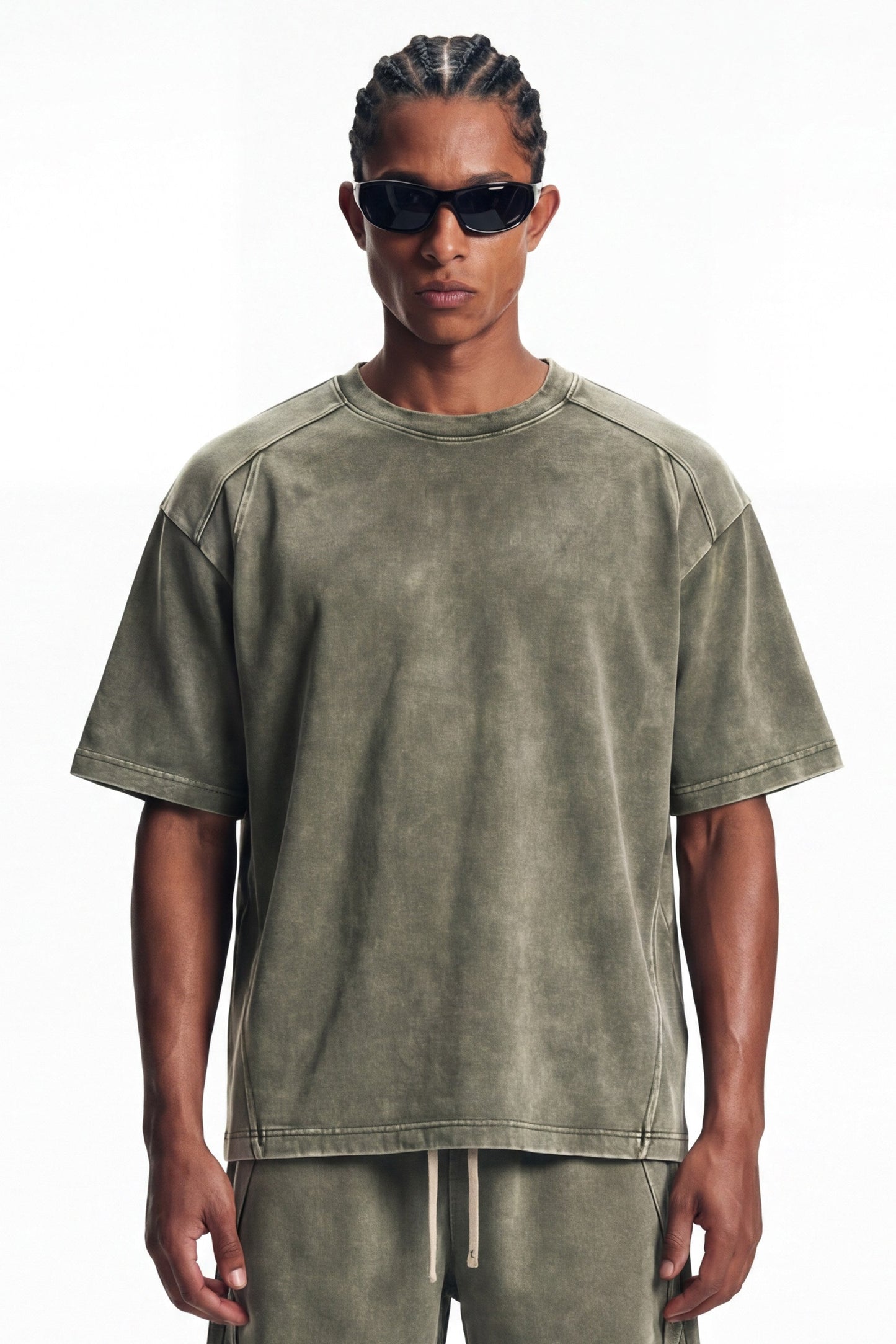 305GSM Splicing Washed Tee