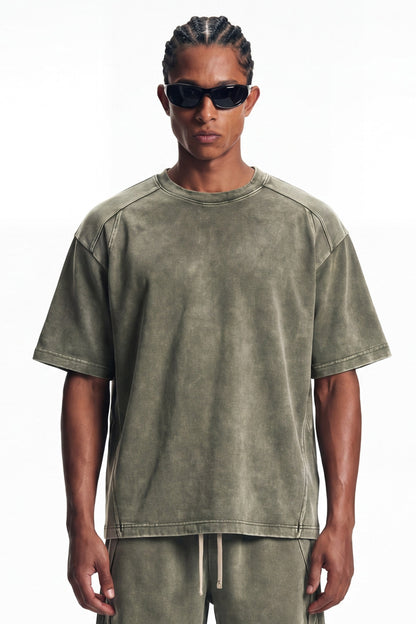 305GSM Splicing Washed Tee