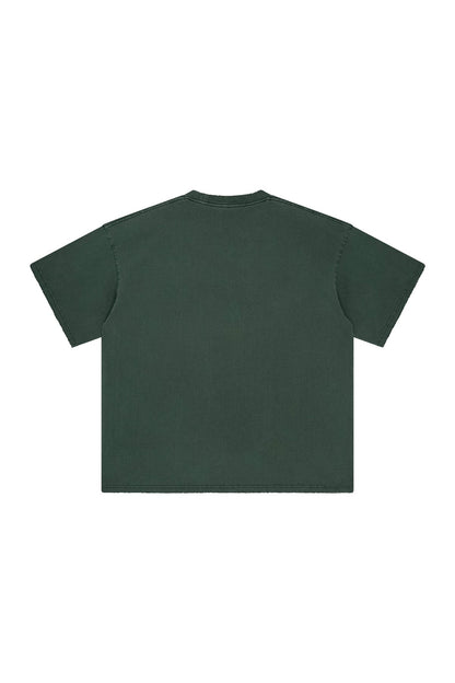 250GSM Distressed Pigment Dyed Washed Tee