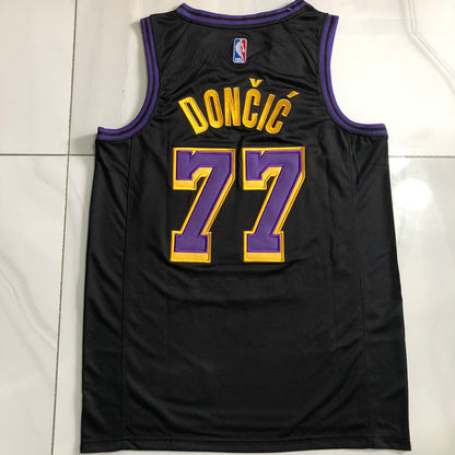 Los Angeles Lakers Luka Dončić #77 Throwback Jersey - Dense Embroidery